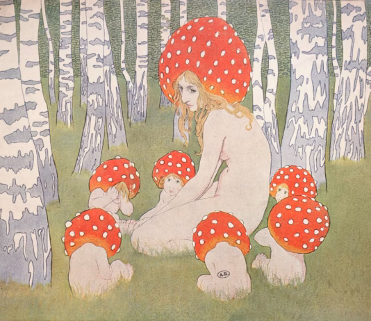 Mother Mushroom With Her Children (c. 1900), by Edward Okun. Image courtesy Art Renewal Center.