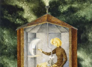 The Caged Moon Celestial Pablum (1958), by Remedios Varo